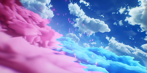 Vibrant Pink and Blue Cloudscape