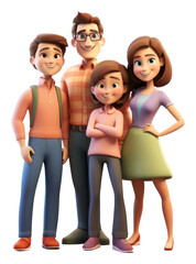 PNG Cartoon family doll toy.