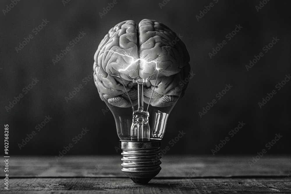 Aufkleber business technology internet and networking concept light bulb innovation generative ai