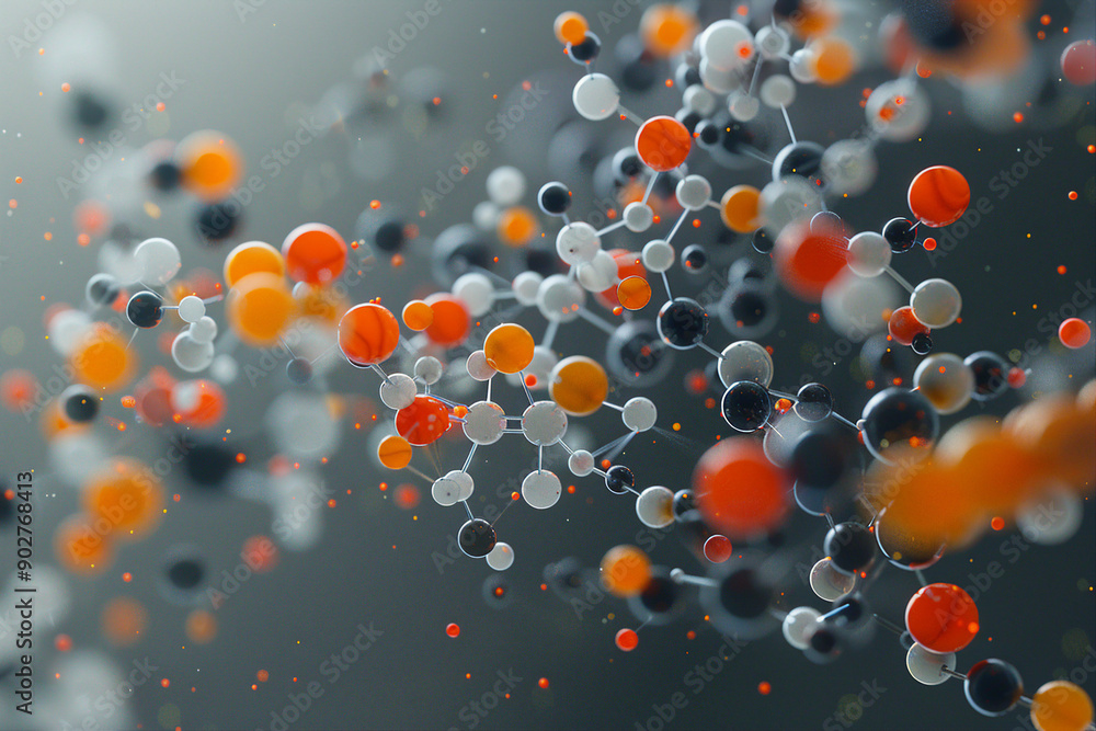 Poster chemistry molecule model created with generative ai