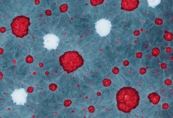 Healthy human red and white bloodcells in macro science image. Generative AI content