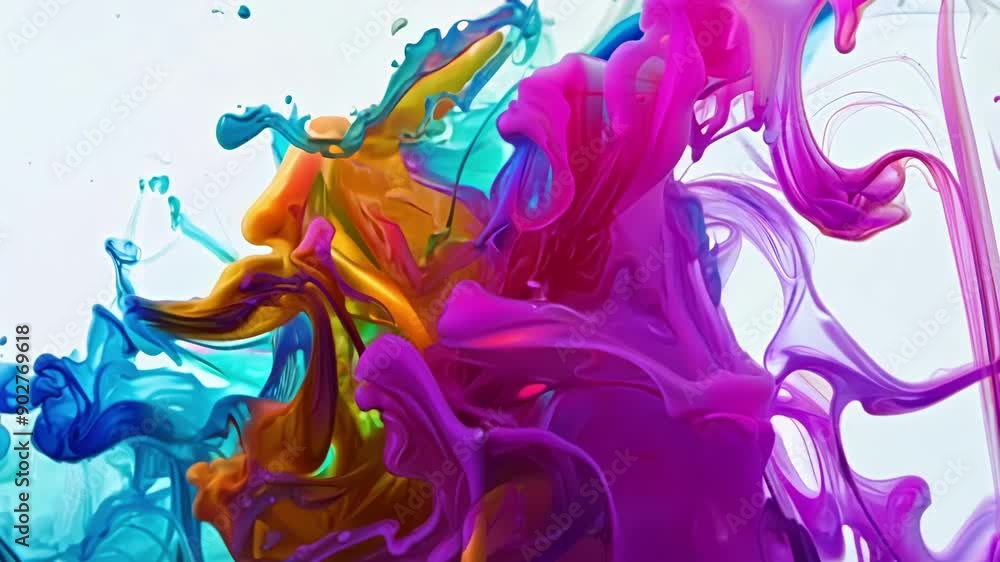 Poster fluid movements and transitions create a constantly evolving world of dynamic and abstract splashes.