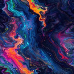 Fototapeta premium Vibrant Cosmic Swirls: Abstract Universe-Inspired Artwork