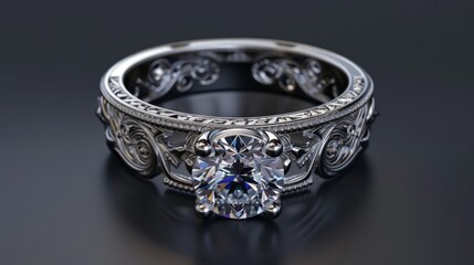 Diamond Engagement Ring with Filigree Setting.