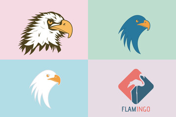 collection of Eagle Birds in circle vector logo Design. Eagle Vector illustration.