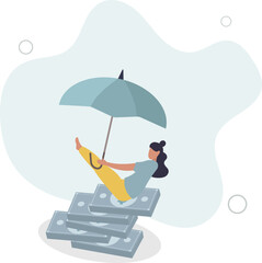 Financial stability, risk or trust, economic challenge, balance or reliability, money management, security or wealth accumulation concept,flat design.illustration with people.