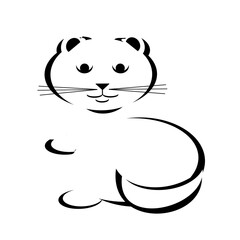 Kitten line drawing