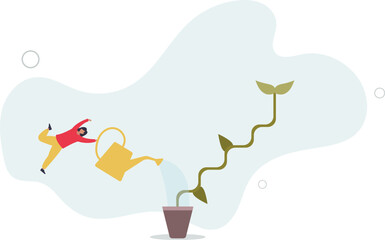 Growth step or career path, job improvement stair or growing investment or stair to success, mentorship concept.flat design.illustration with people.