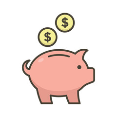 piggy bank icon vector design template simple and clean
