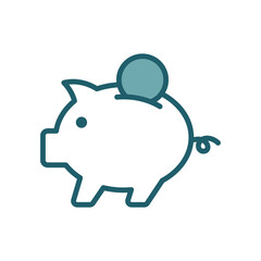 piggy bank icon vector design template simple and clean