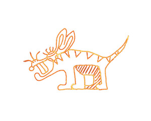 Fantastic animal abstract glowing Mayana, Aztecs.