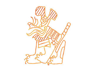 Fantastic animal abstract glowing Mayana, Aztecs.