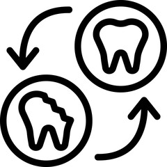 Vector Icon Tooth, Dental, Tooth, Dentist, Change, Arrow, Before And After