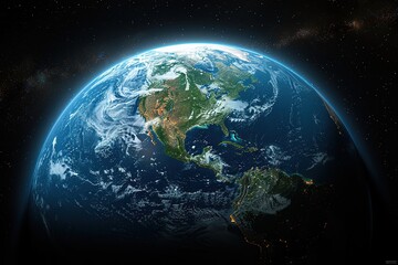 Fototapeta premium A close up of the Earth with the United States and Mexico visible