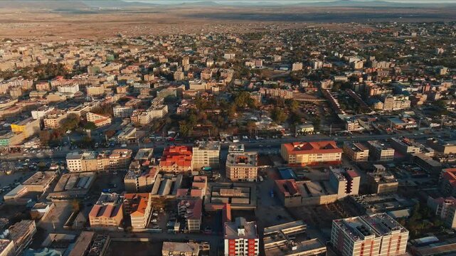 Aerial View of Nairobi, Kenya at Sunset 
