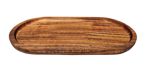 Wooden tray, kitchen utensil .isolated on white background.