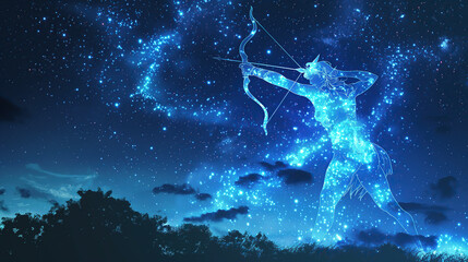 the constellation of Sagittarius in the night sky