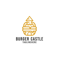 Fototapeta premium Burger Castle minimalist elegant logo design for a restaurant fast food company