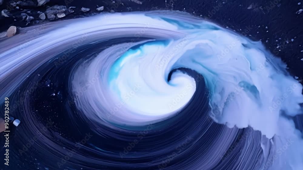 Poster a fluid and everchanging landscape of vortex transitions engulfing everything in its path.