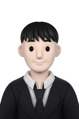 3d render cartoon office worker