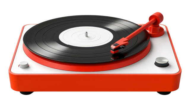 PNG Vinyl record player electronics red white background.