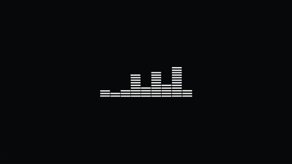 Abstract Sound wave logo template on black background.