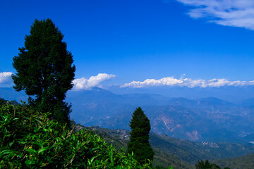 Landscape with blue sky in india