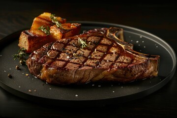 Juicy T-Bone Steak A Delicious and Healthy Lean Protein Source for Fitness Diets This perfectly grilled steak is packed with high-quality protein, essential nutrients, and iron A flavorful and