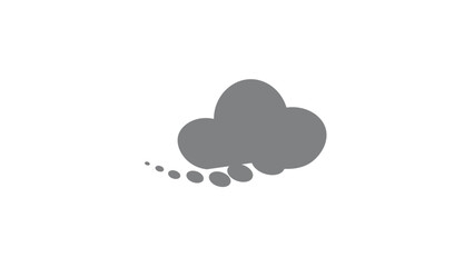 Abstract Thought clouds icon on white background.
