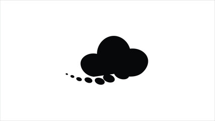 Abstract thought clouds icon,simple design on white background.