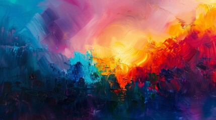 Vibrant Fantasy: Abstract Illustration Painting in Colorful Splendor