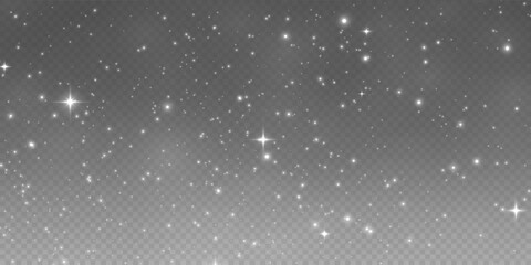 Shimmering Dust. Bokeh Lights. Festive Designs.White png dust light. Bokeh light lights effect background. Christmas background of shining dust. Christmas glowing light confetti and spark overlay.