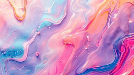 Obraz premium Abstract Colored Floating Liquid Background in Trendy Colors - Pink, Orange, Blue, Violet