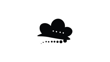 weather icon simple,Thought clouds icon on white background.