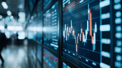 High-energy trading floor, traders surrounded by digital boards full of arrows and economic data, indicating market fluctuations