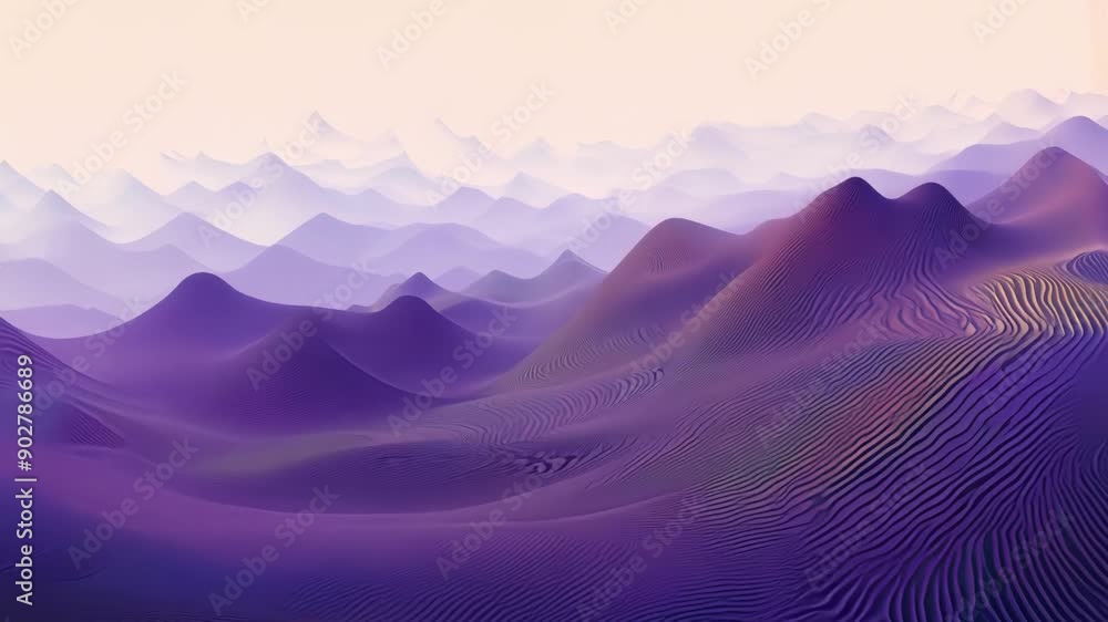 Poster a tranquil and surreal landscape is gradually transformed as swirling fractal patterns seamlessly bl
