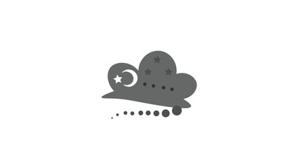 Abstract Chat Flat Icon,Thought clouds icon on white background.