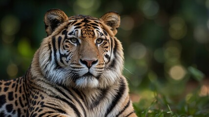 Fototapeta premium Majestic Tiger Resting in Natural Habitat 