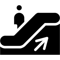 Vector Icon Escalator Up, Stair, Sign, Up Arrow, Escalator Sign, Escalator