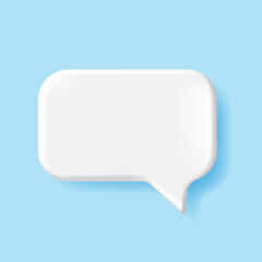 Fototapeta premium 3d Speech bubble ,Blank Chat message notification , white chat icon 3d Vector popup. Realistic 3d design for your conversation ,social media , your business website or application