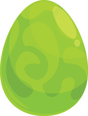 Green easter egg with swirls, decorated for easter sunday celebration