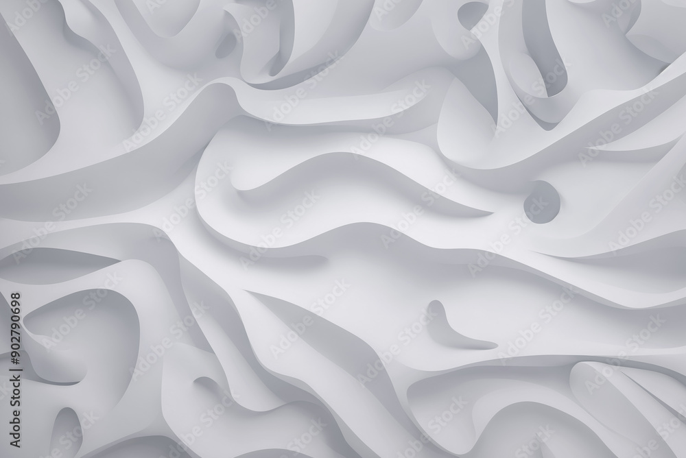 Aufkleber abstract geometric texture with intersecting white waves and curved shapes. white background of geom