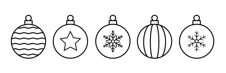 Christmas ball icon. Set of christmas balls. Christmas ball. Vector illustration.
