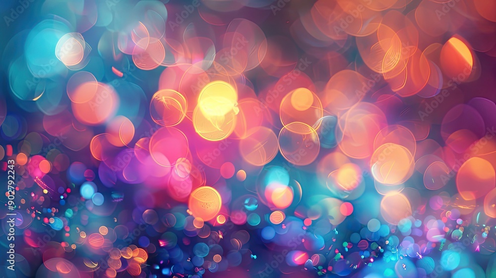 Poster a colorful background with many small circles. the circles are of different sizes and colors. the ba