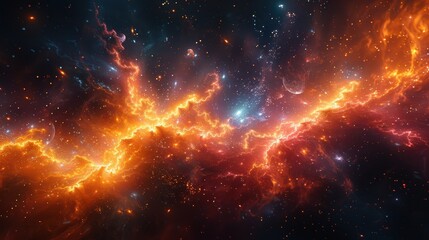 Fototapeta premium Cosmic Nebula - Abstract Space Background Illustration