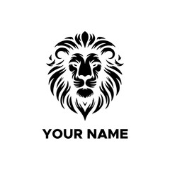 black lion head vector