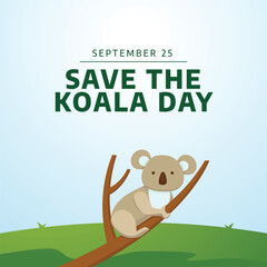 Save The Koala Day vector design template good for celebration usage. Save The Koala Day design. flat design. eps 10.