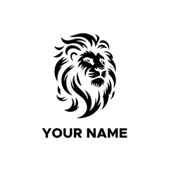 black lion head vector