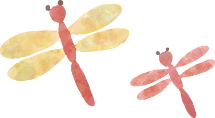 水彩タッチのトンボのベクターイラスト © saorinu
