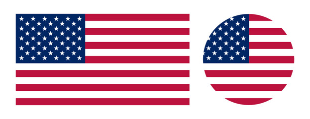 American flag. USA flag round. Vector © Cezar_911